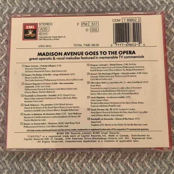3 for $15 bundle CD Madison Avenue Goes to the Opera - Picture 2 of 2